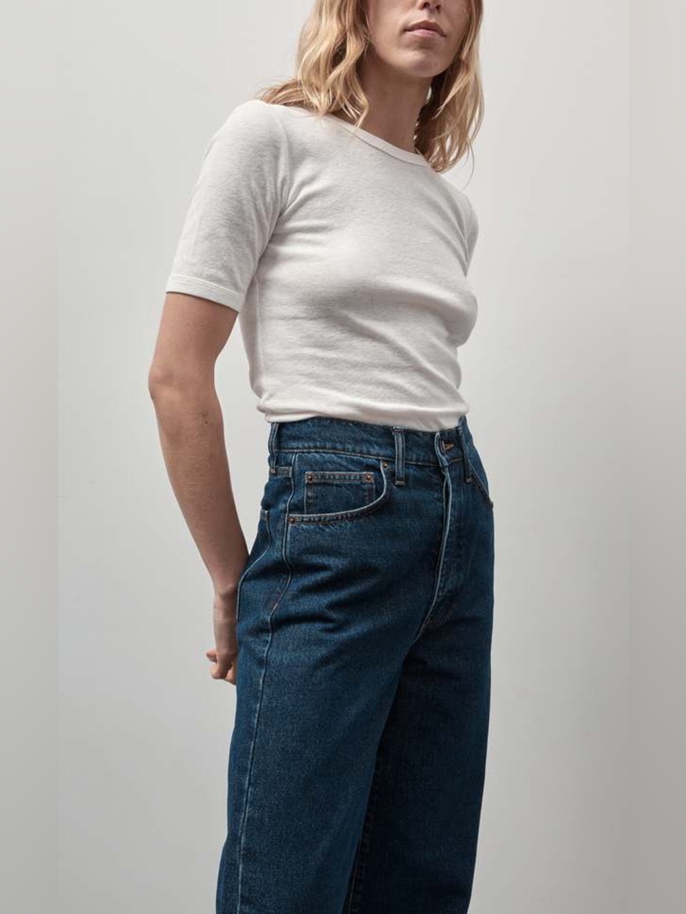 St Agni 70s White Tee Linen Cotton Small